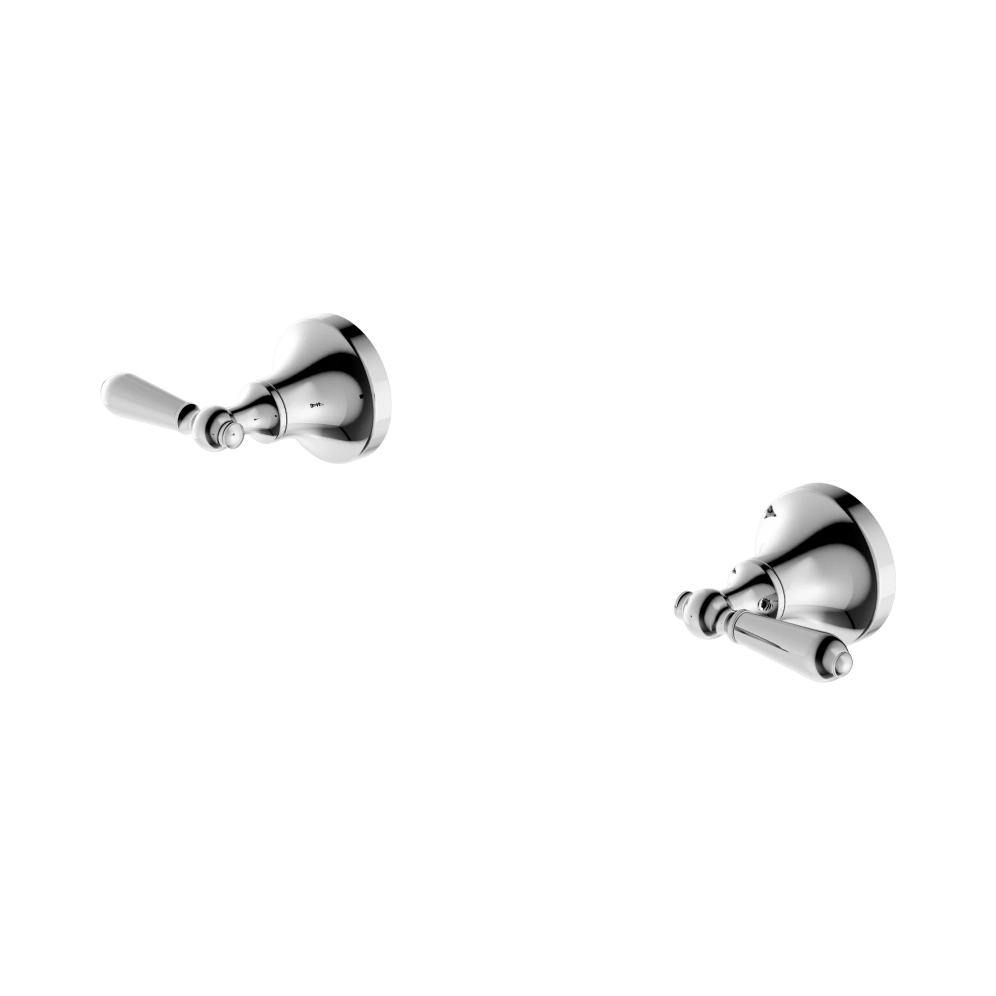 Nero York Wall Top Assemblies With Metal Lever, Chrome