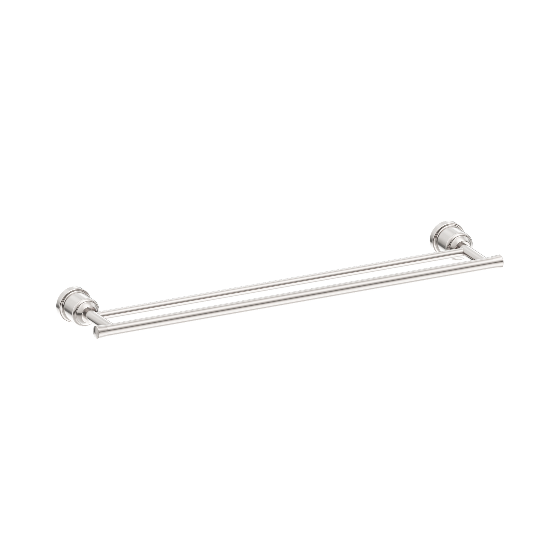 Nero York Double Towel Rail 600mm, Brushed Nickel