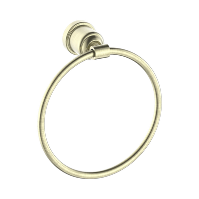 Nero York Towel Ring, Aged Brass
