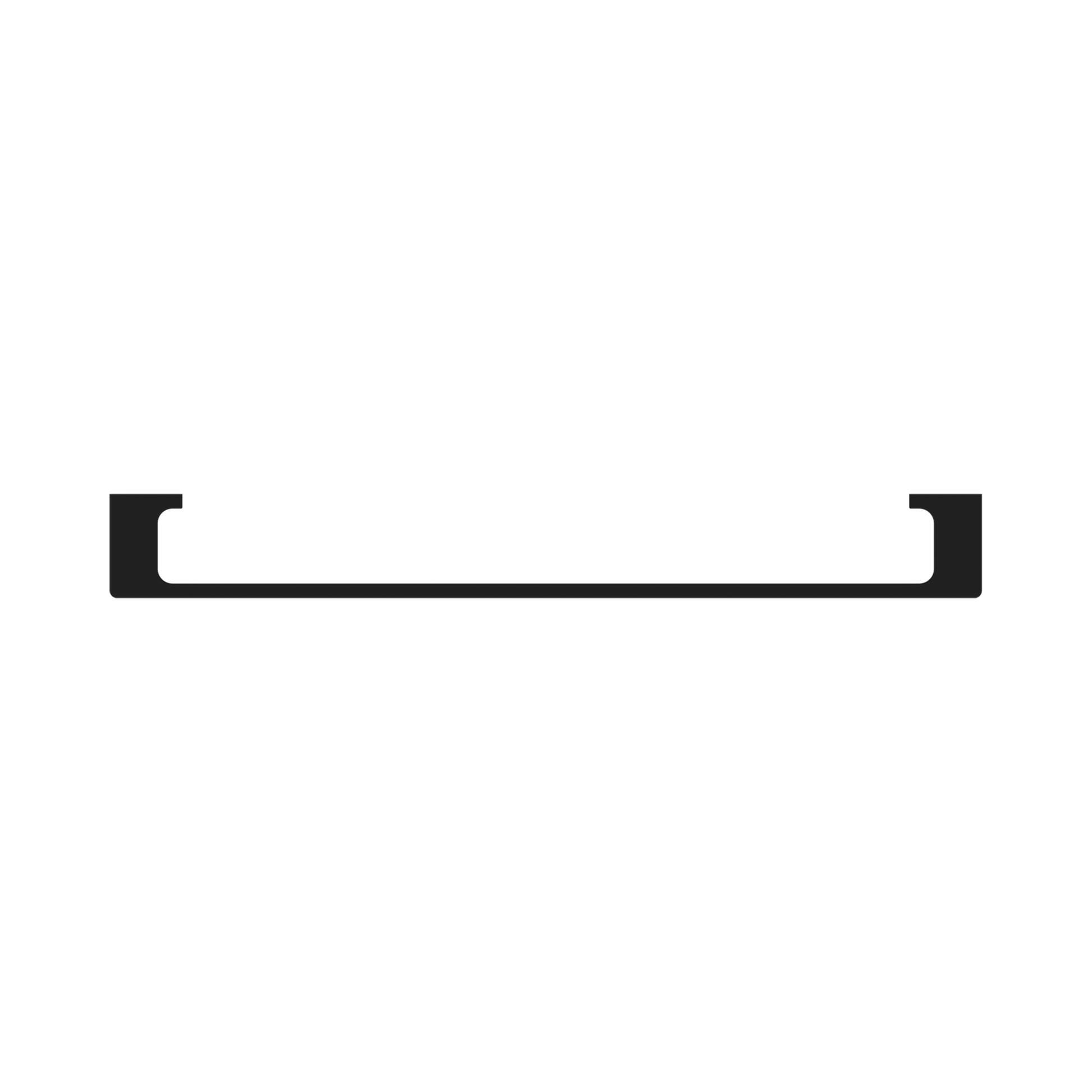 Nero Pearl Single Towel Rail 600mm, Matte Black