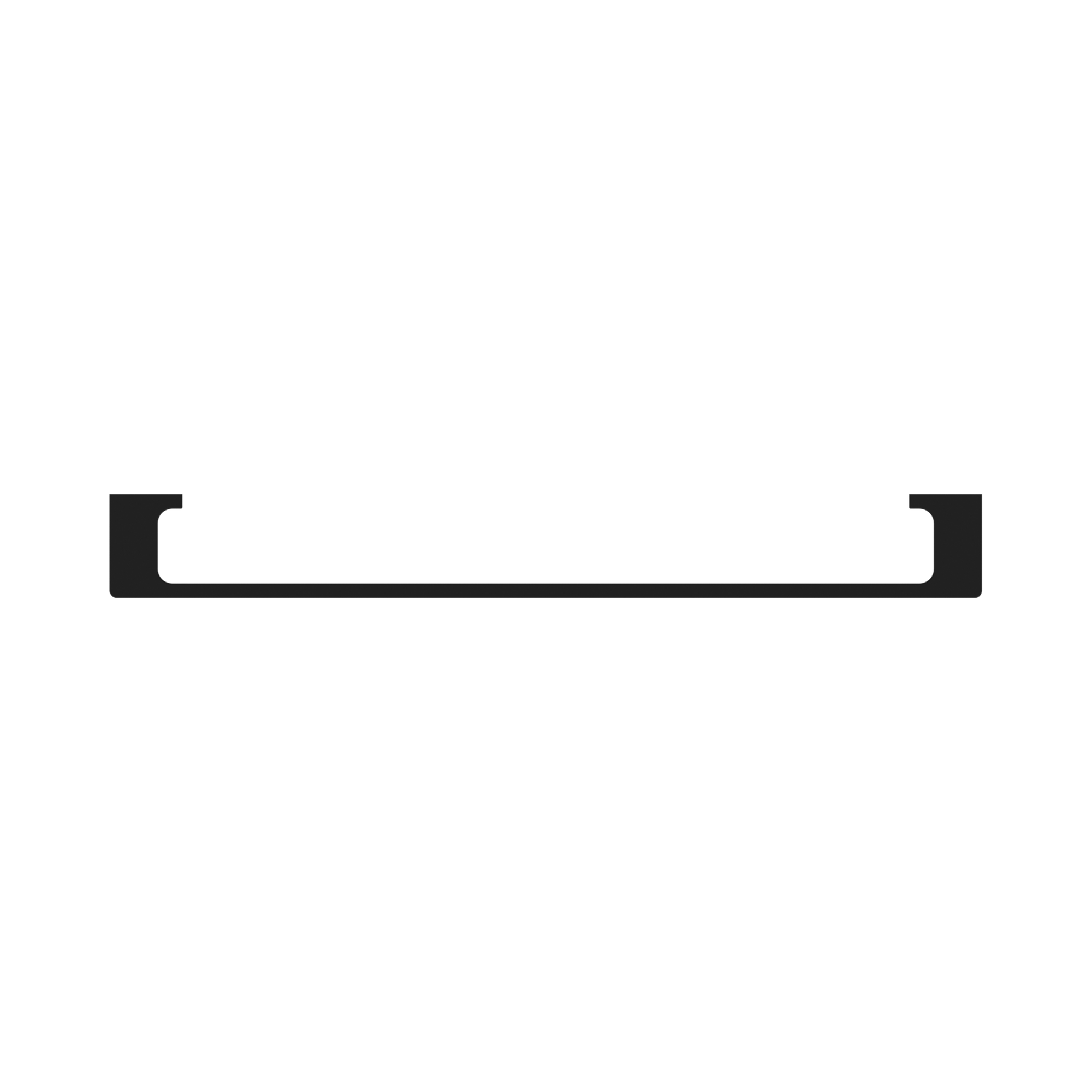 Nero Pearl Single Towel Rail 600mm, Matte Black