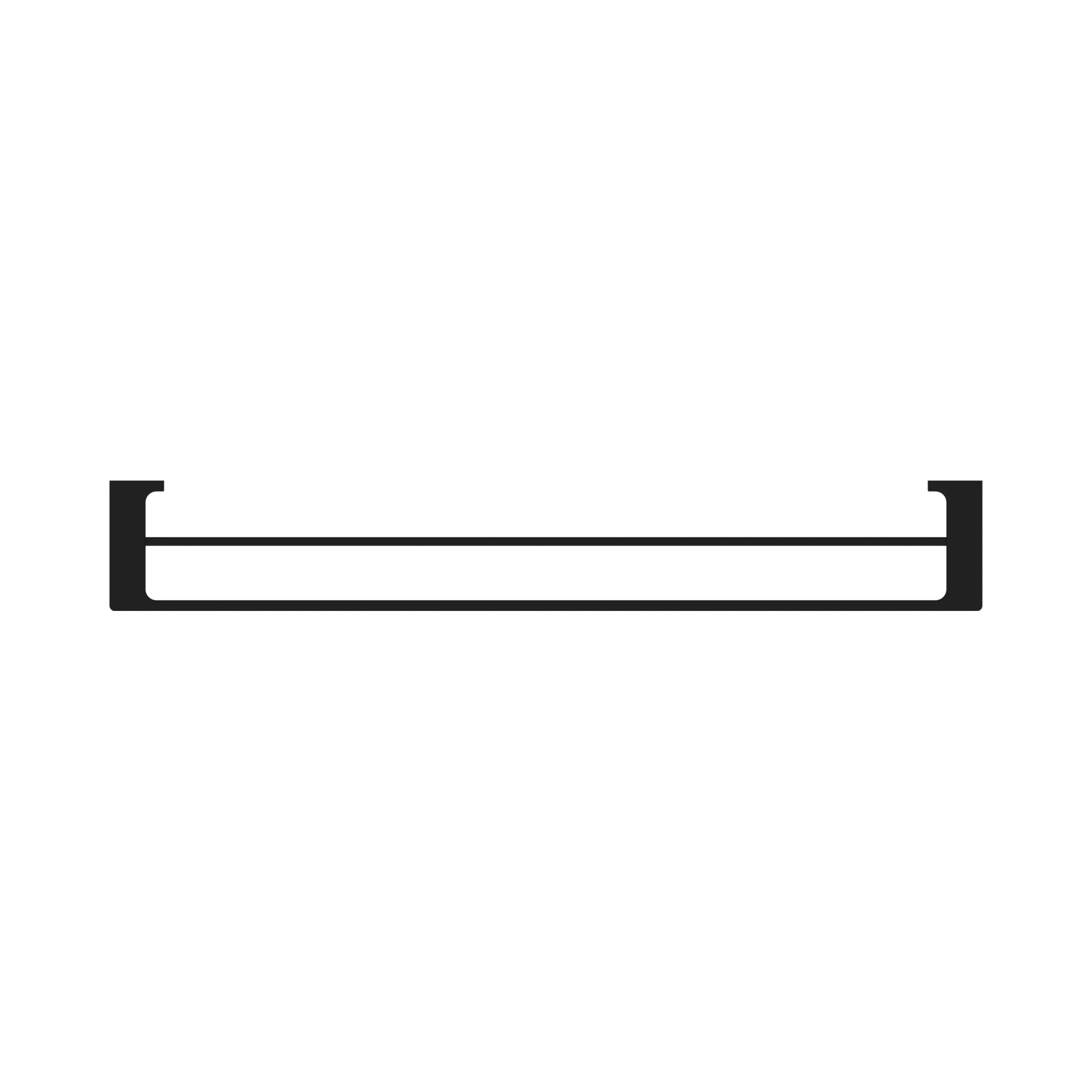 Nero Pearl Double Towel Rail 800mm, Matte Black