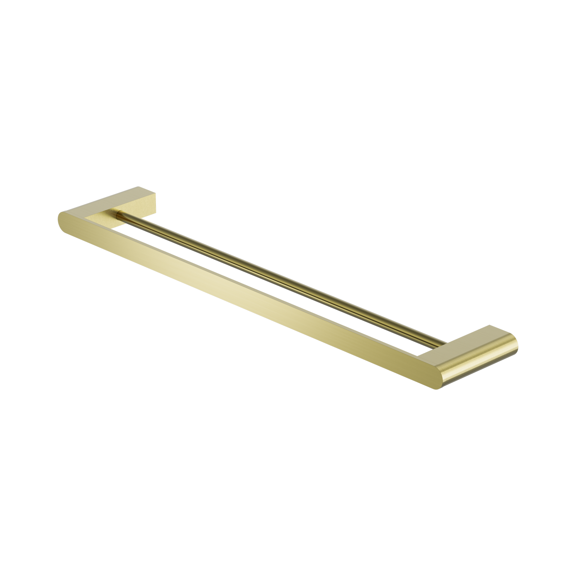 Nero Bianca Double Towel Rail 600mm, Brushed Gold