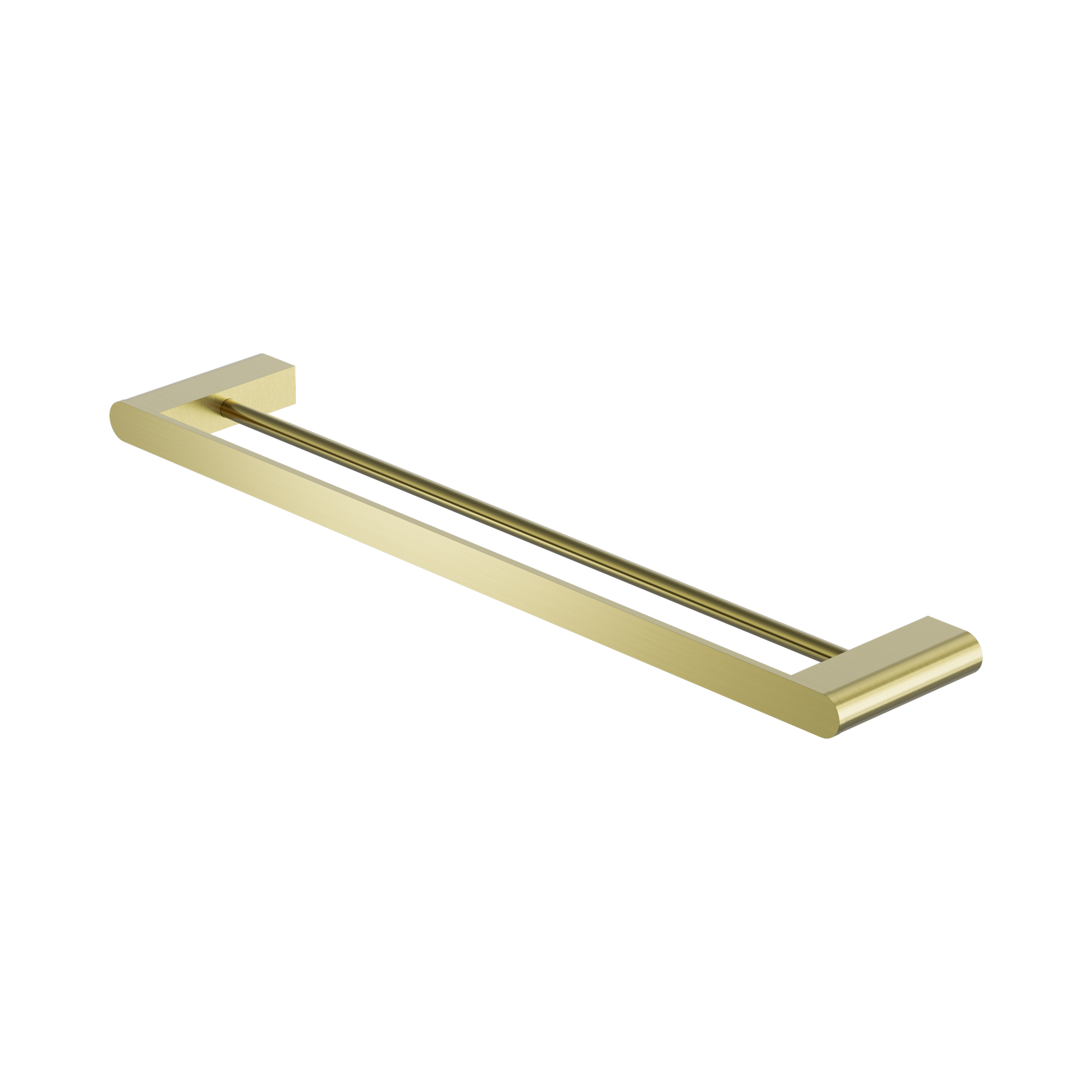 Nero Bianca Double Towel Rail 600mm, Brushed Gold