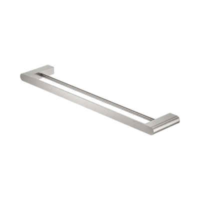 Nero Bianca Double Towel Rail 600mm, Brushed Nickel