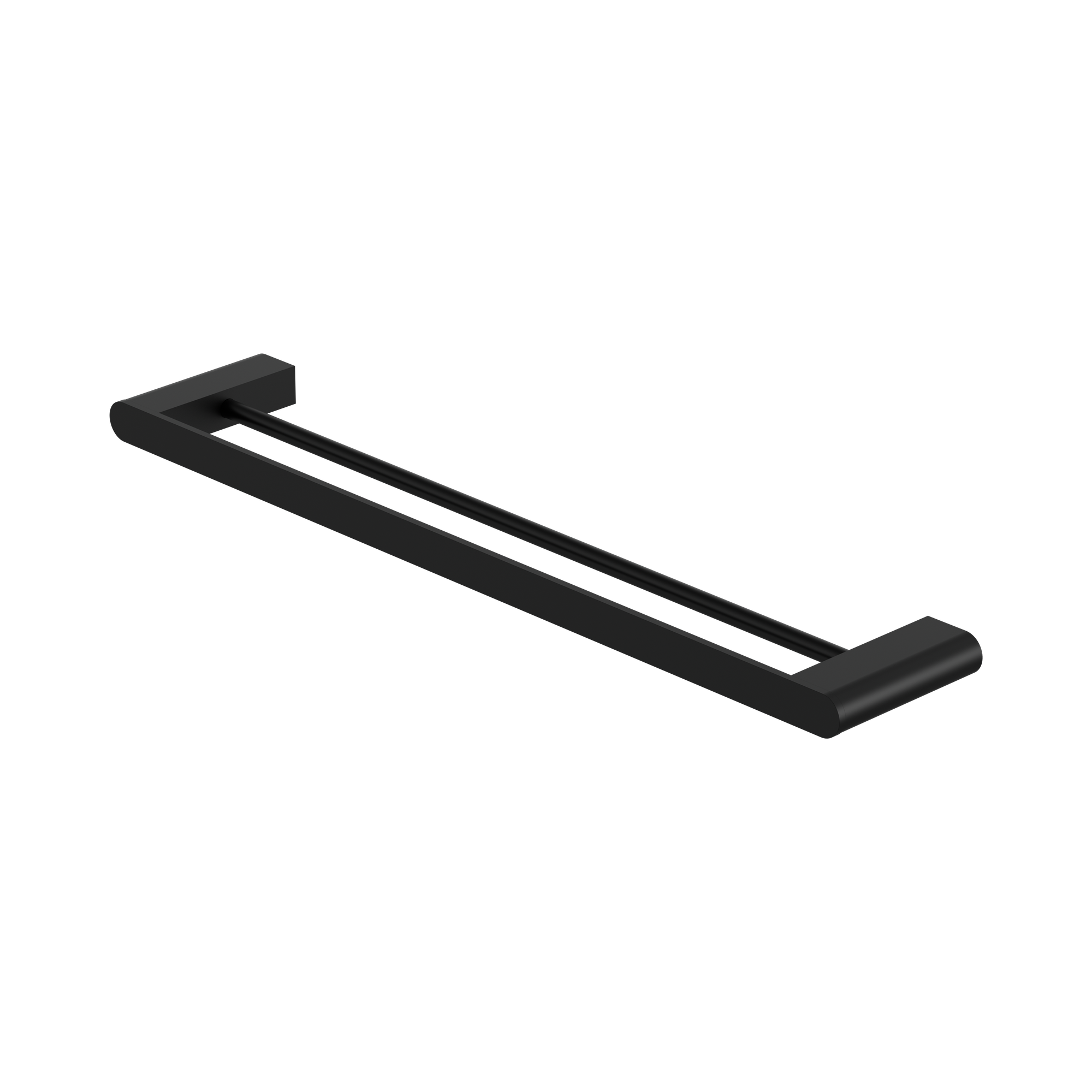 Nero Bianca Double Towel Rail 600mm, Matte Black