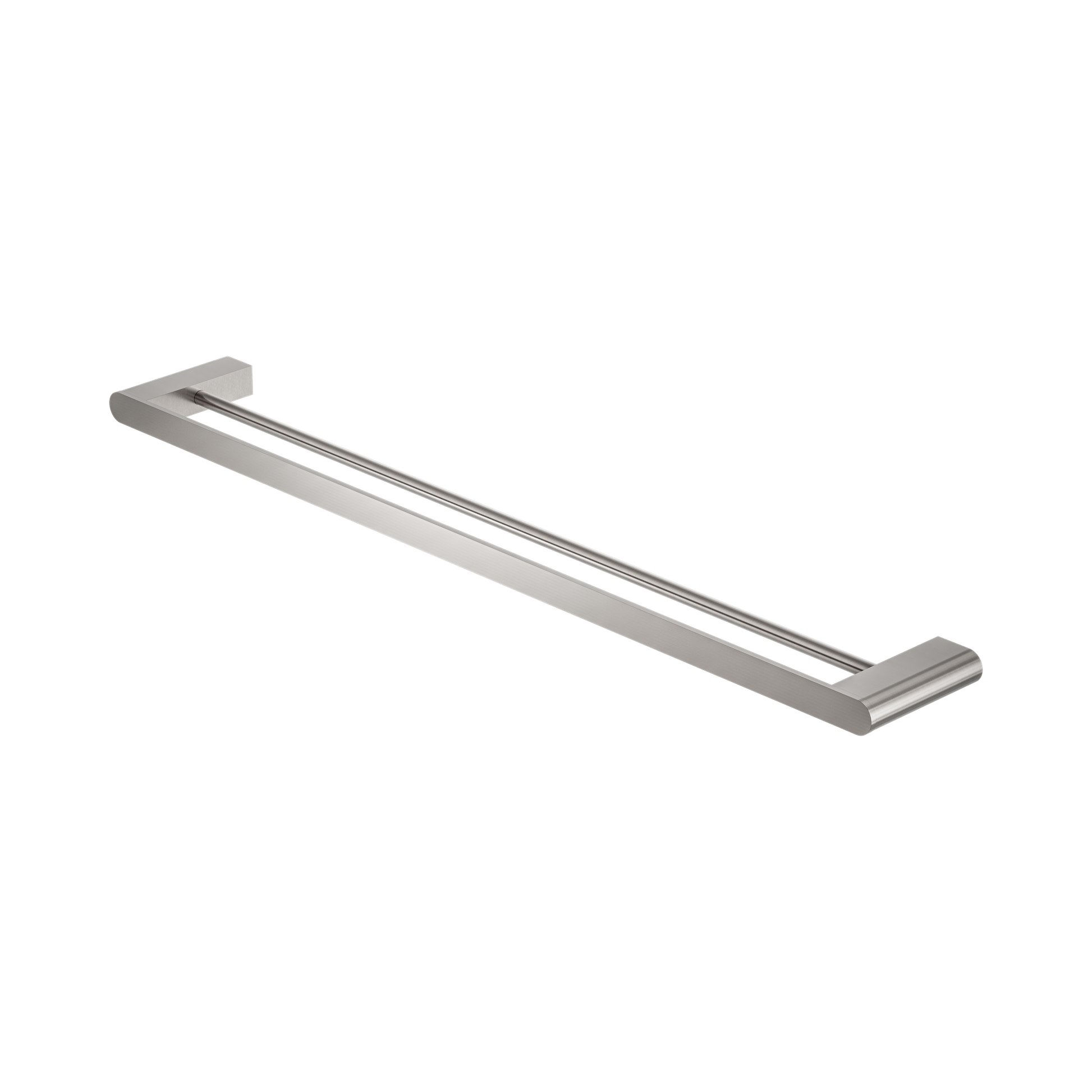 Nero Bianca Double Towel Rail 800mm, Brushed Nickel
