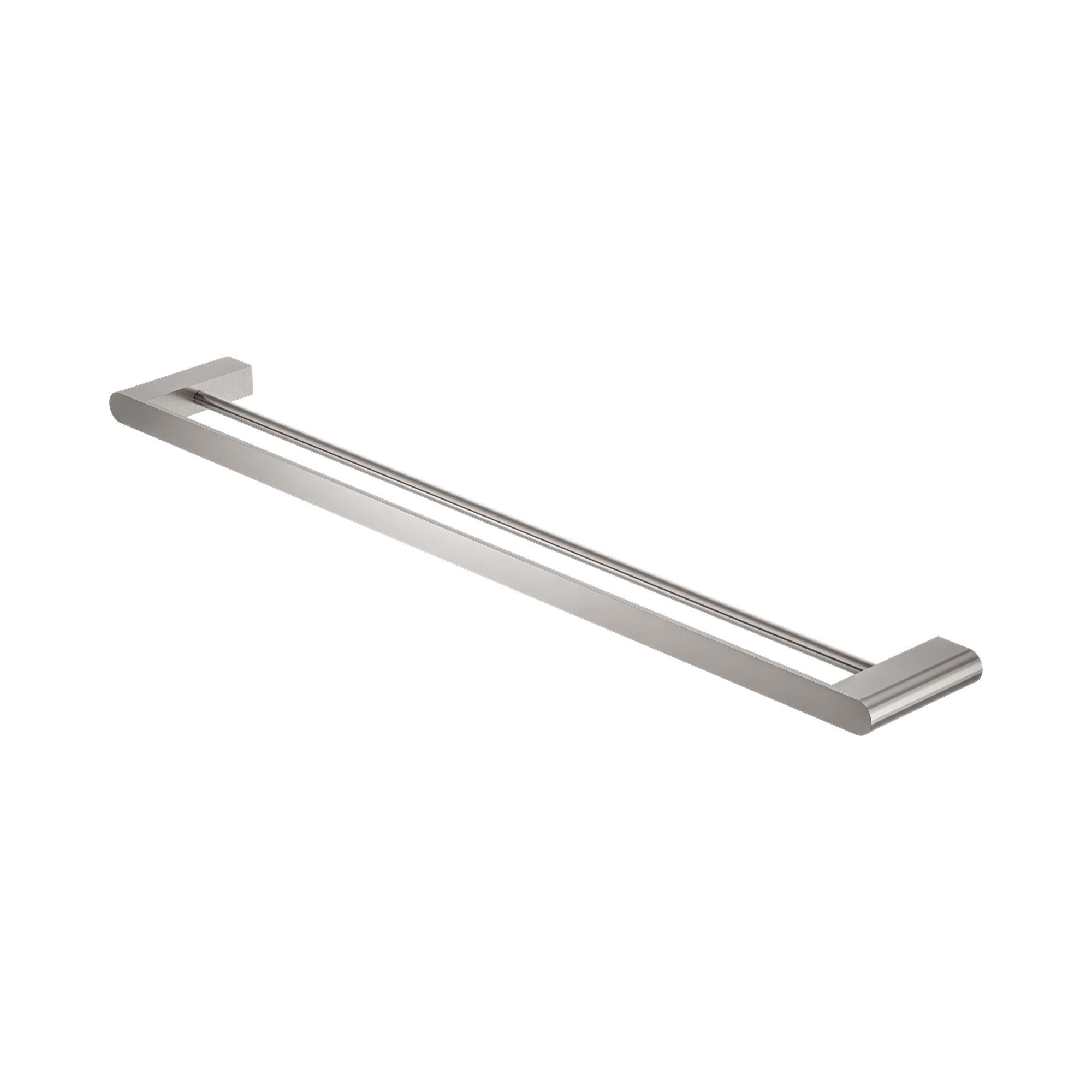 Nero Bianca Double Towel Rail 800mm, Brushed Nickel