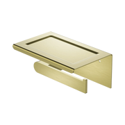 Nero Bianca Toilet Roll Holder With Phone Holder, Brushed Gold