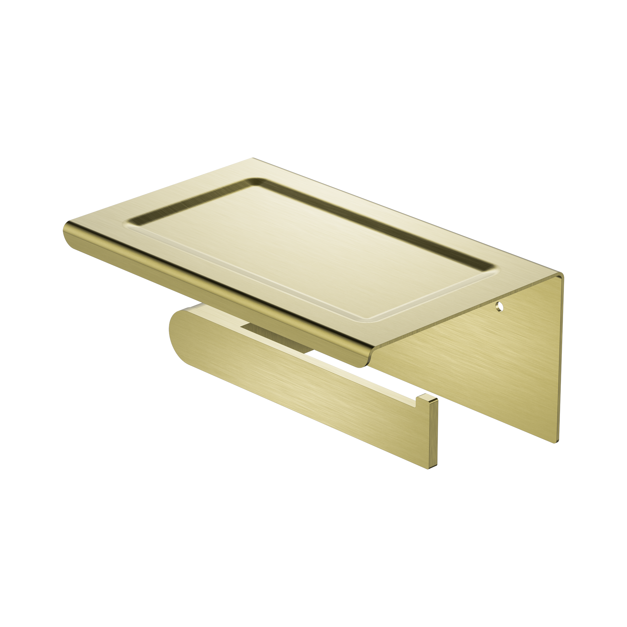 Nero Bianca Toilet Roll Holder With Phone Holder, Brushed Gold