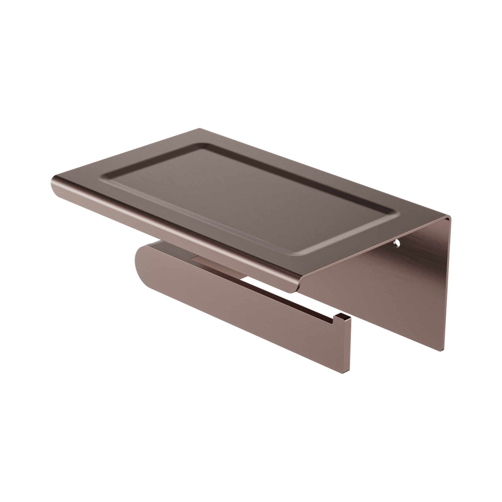 Nero Bianca Toilet Roll Holder With Phone Holder, Brushed Bronze