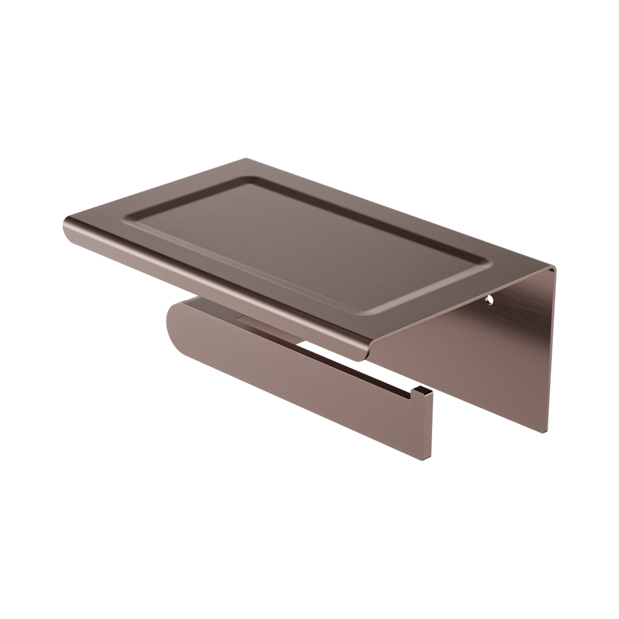 Nero Bianca Toilet Roll Holder With Phone Holder, Brushed Bronze