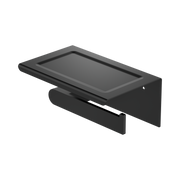 Nero Bianca Toilet Roll Holder With Phone Holder, Matte Black