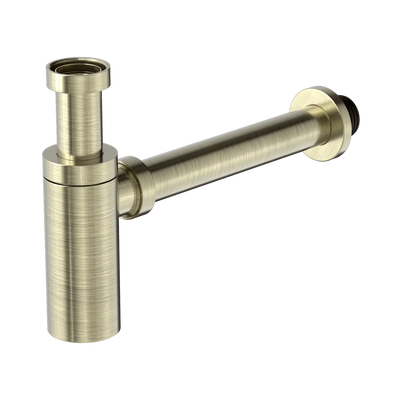Nero 40mm Round Bottle Trap, Aged Brass