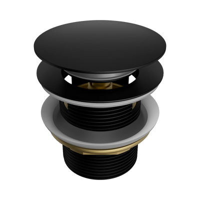 Nero Pop Up Bath Waste 40mm With Overflow, Matte Black
