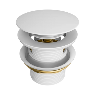 Nero Pop Up Bath Waste 40mm With Overflow, Matte White
