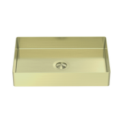 Nero Opal Rectangle Stainless Steel Basin, Brushed Gold