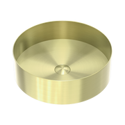 Nero Opal Round 400mm Stainless Steel Basin, Brushed Gold