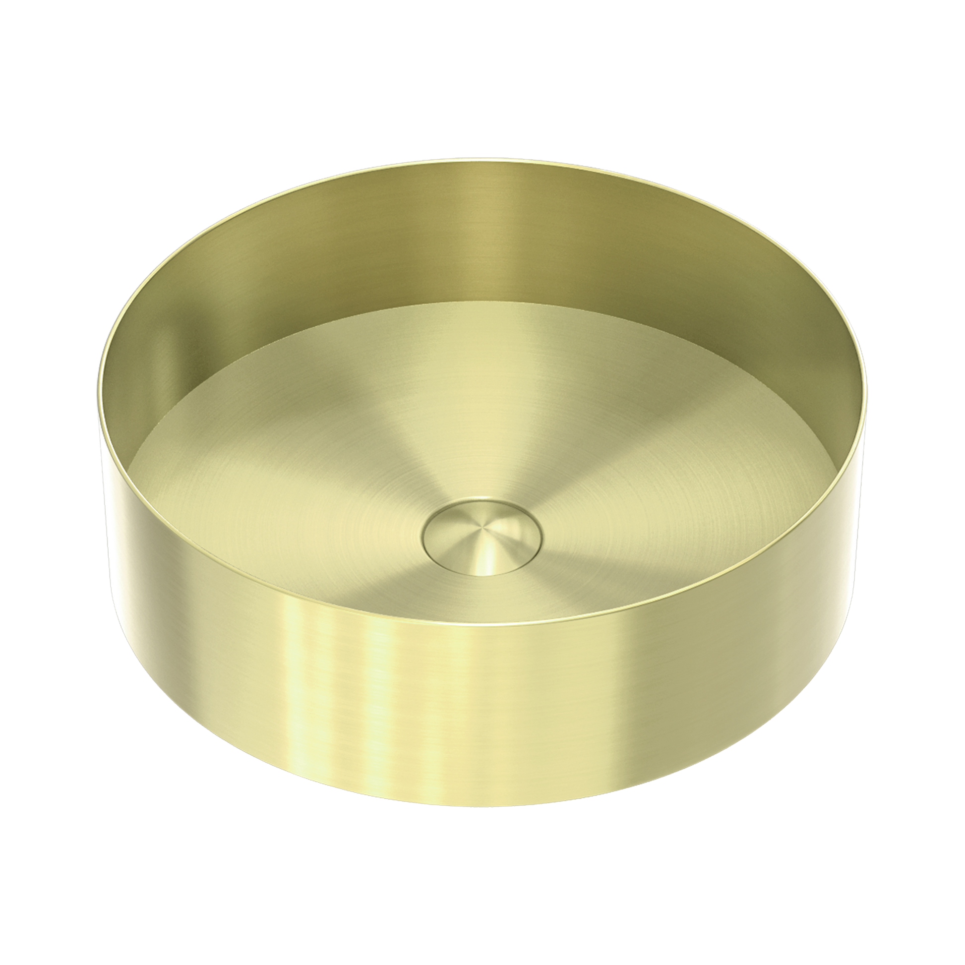 Nero Opal Round 400mm Stainless Steel Basin, Brushed Gold