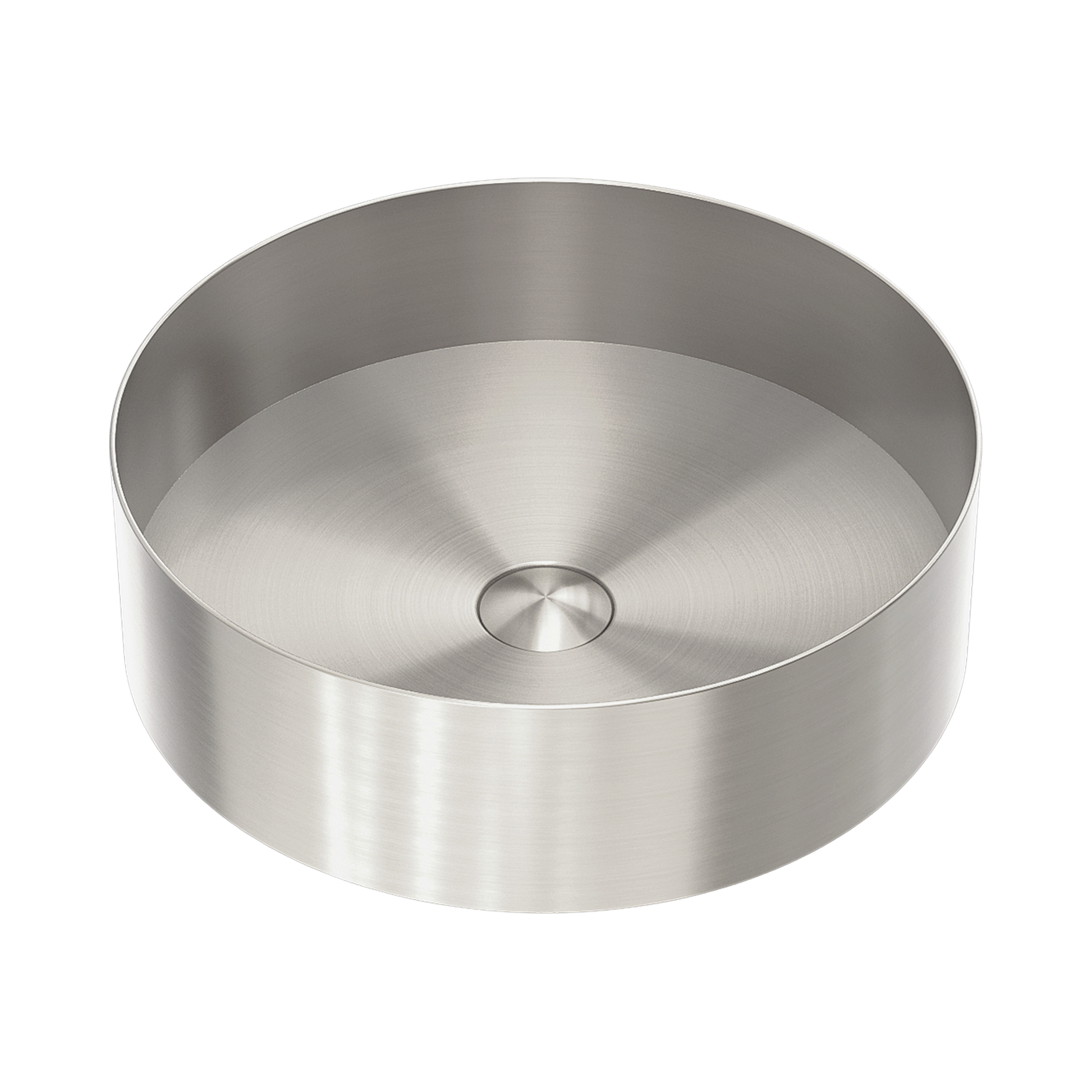 Nero Opal Round 400mm Stainless Steel Basin, Brushed Nickel