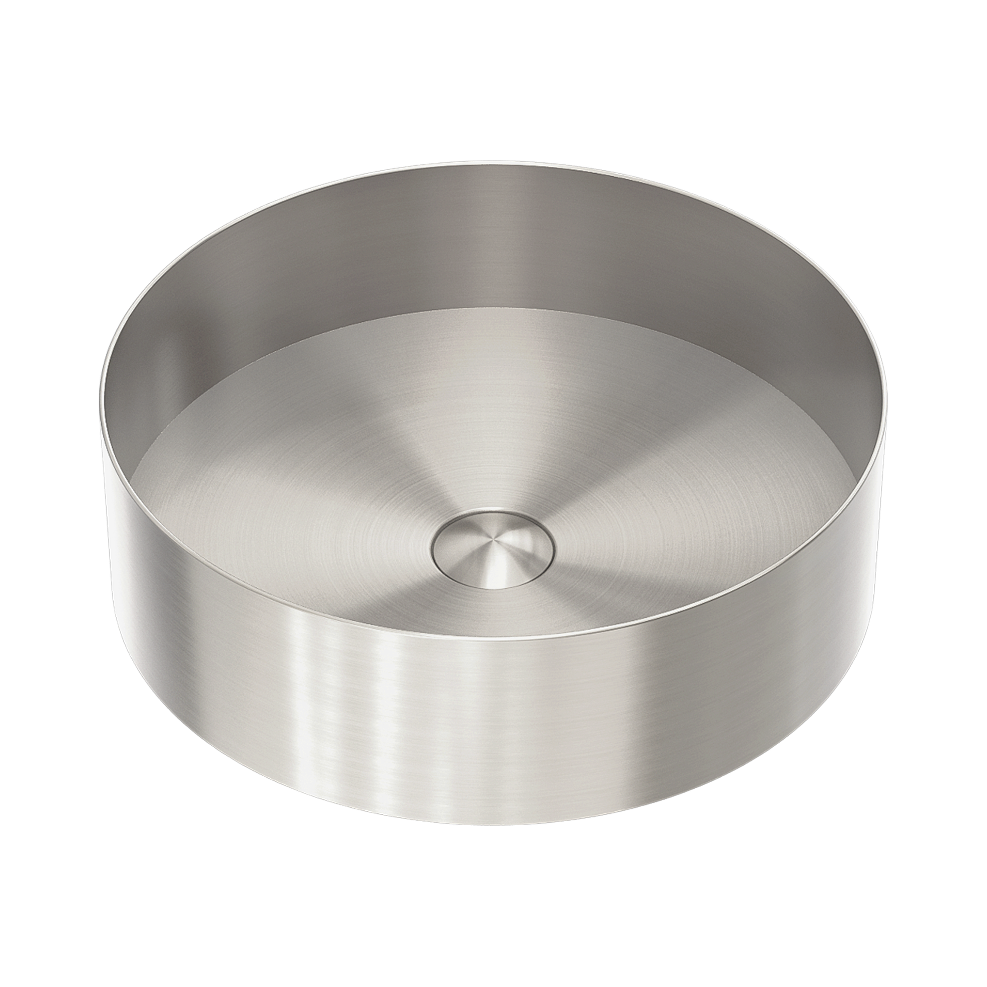 Nero Opal Round 400mm Stainless Steel Basin, Brushed Nickel