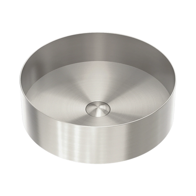 Nero Opal Round 400mm Stainless Steel Basin, Brushed Nickel