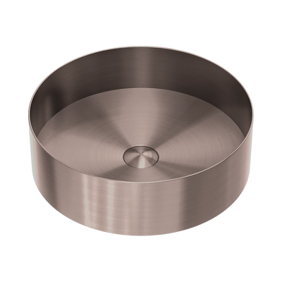 Nero Opal Round 400mm Stainless Steel Basin, Brushed Bronze