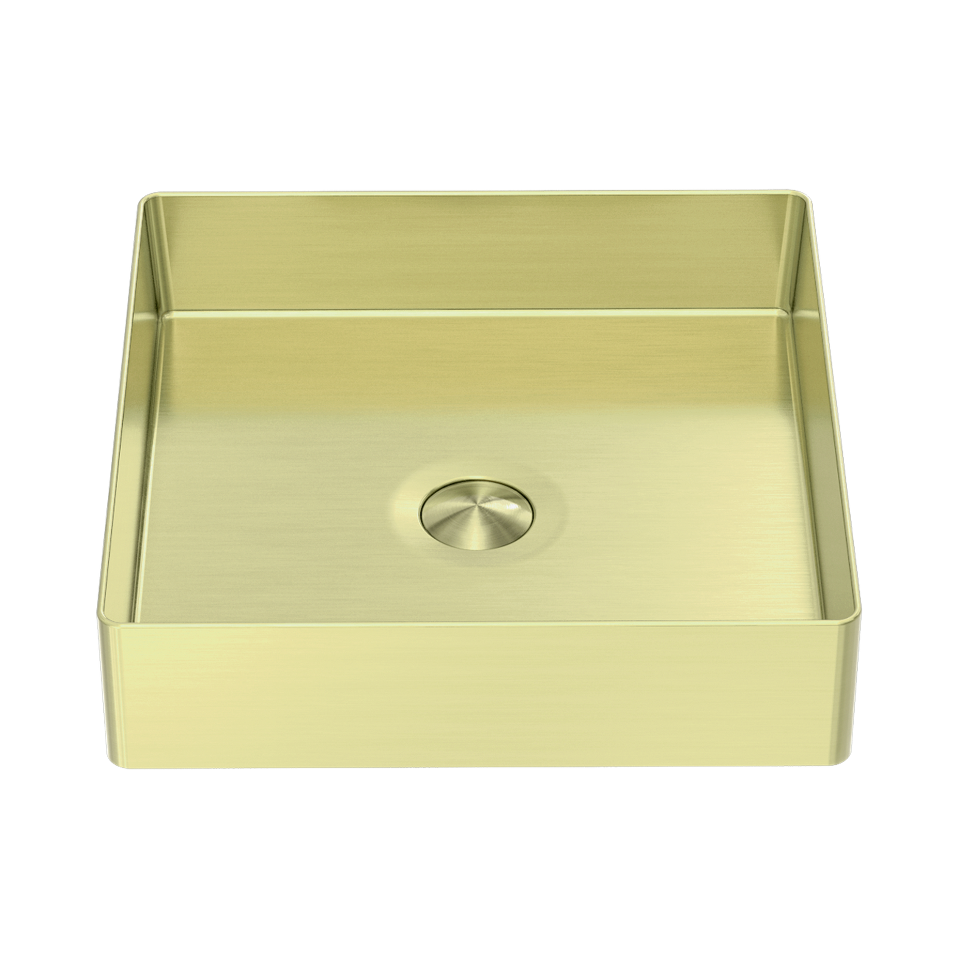 Nero Opal Square 400mm Stainless Steel Basin, Brushed Gold