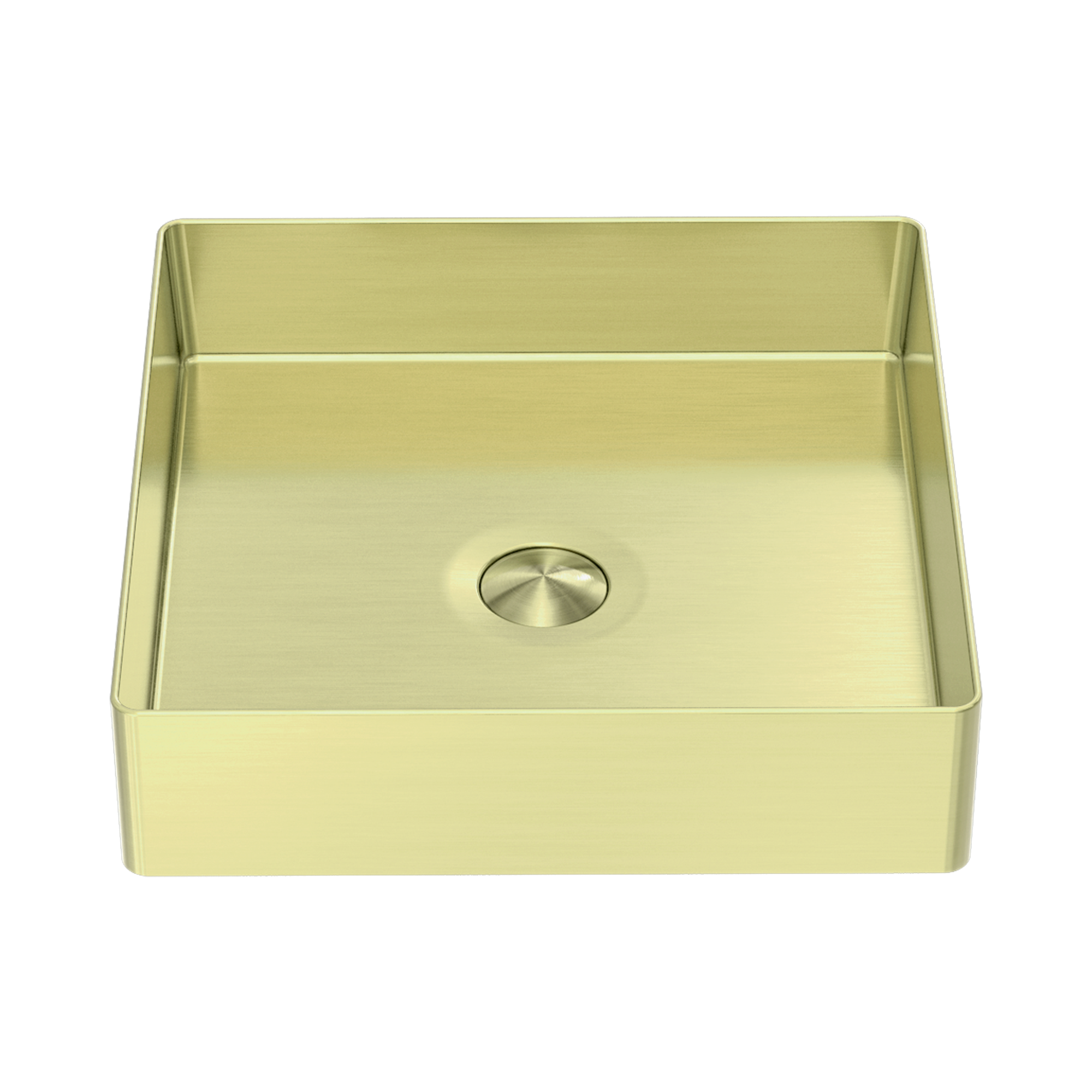 Nero Opal Square 400mm Stainless Steel Basin, Brushed Gold