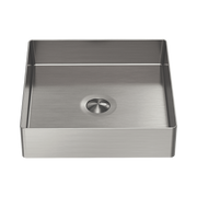 Nero Opal Square 400mm Stainless Steel Basin, Brushed Nickel