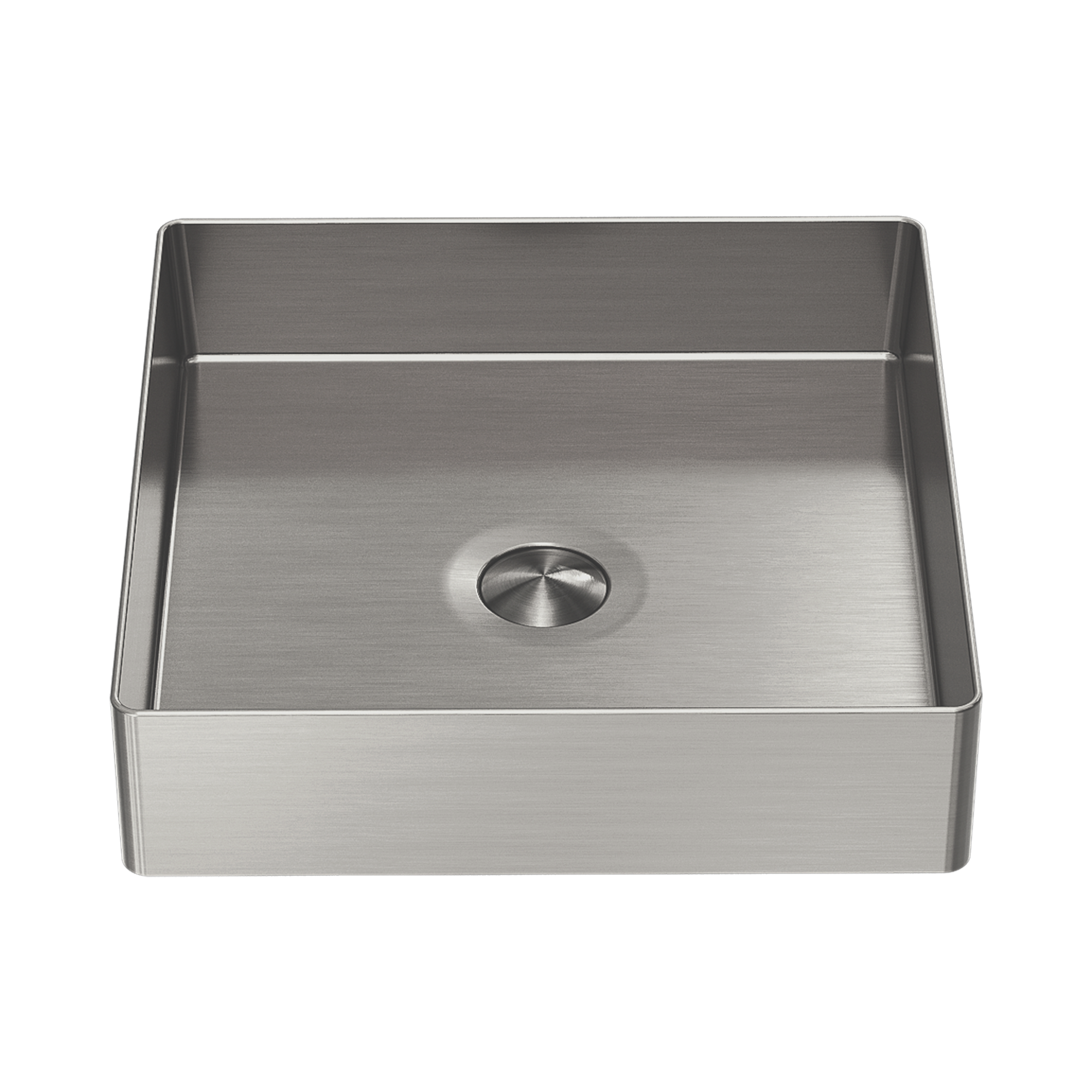 Nero Opal Square 400mm Stainless Steel Basin, Brushed Nickel