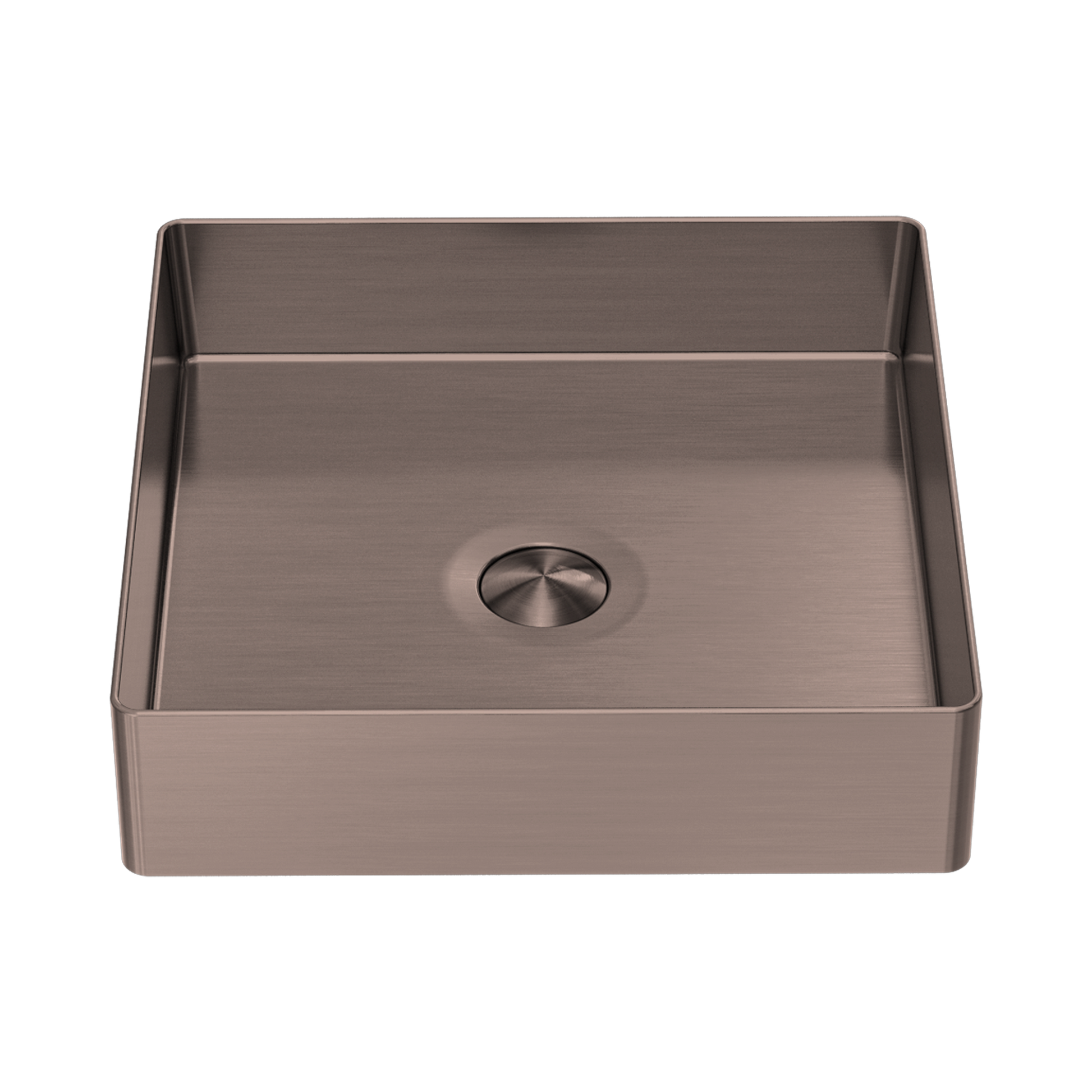 Nero Opal Square 400mm Stainless Steel Basin, Brushed Bronze