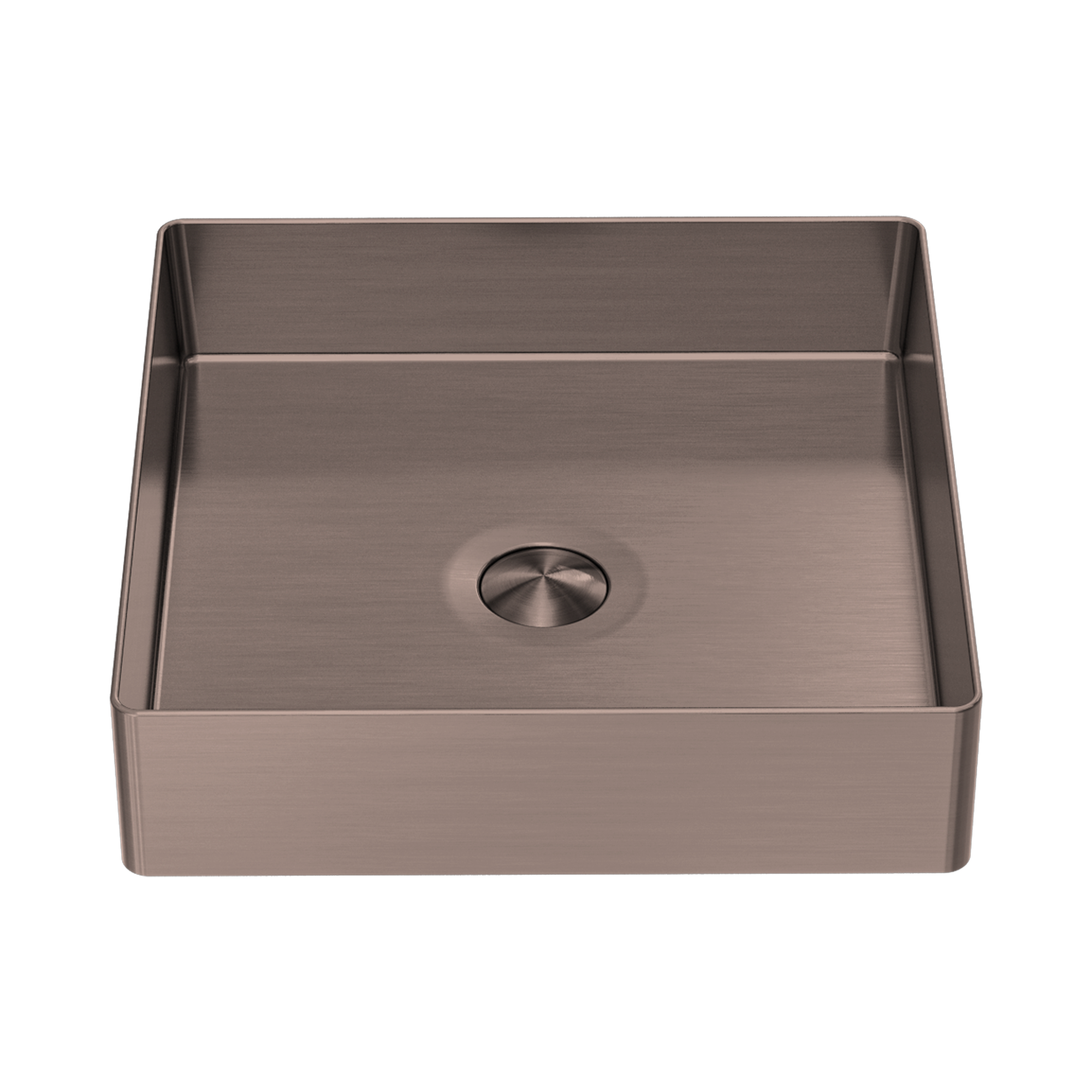 Nero Opal Square 400mm Stainless Steel Basin, Brushed Bronze