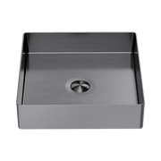 Nero Opal Square 400mm Stainless Steel Basin, Graphite