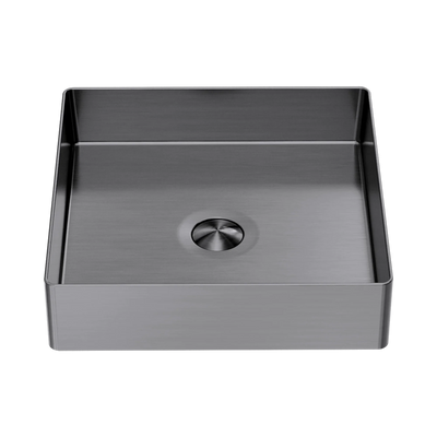 Nero Opal Square 400mm Stainless Steel Basin, Graphite