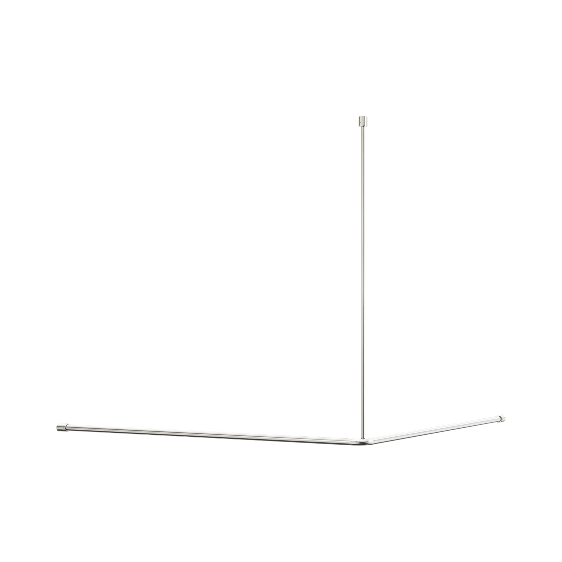 Nero Mecca Care Curtain Rail 1200x1200mm 90 Degree, Brushed Nickel