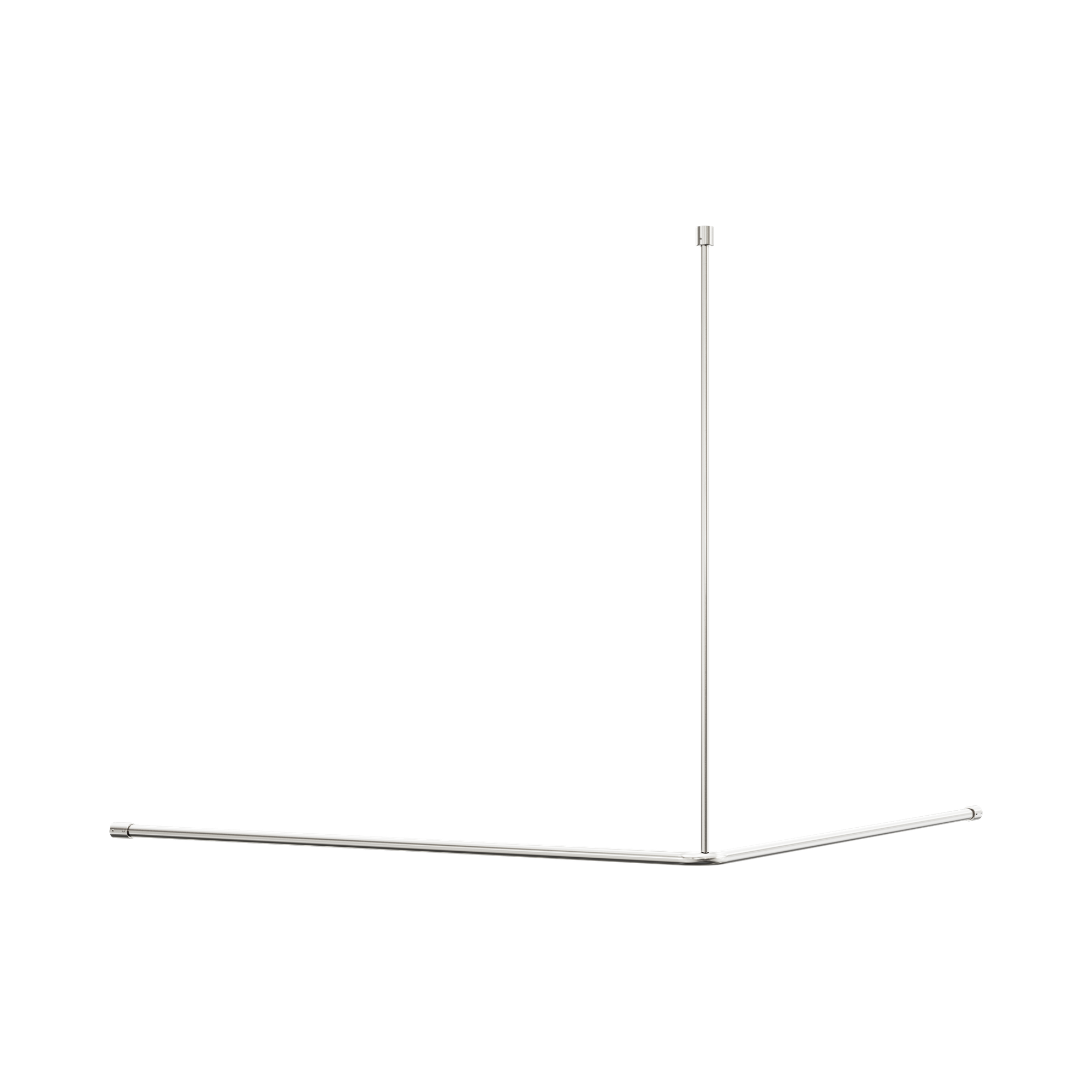 Nero Mecca Care Curtain Rail 1200x1200mm 90 Degree, Brushed Nickel