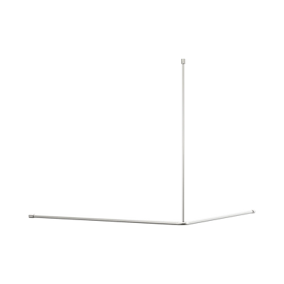 Nero Mecca Care Curtain Rail 1200x1200mm 90 Degree, Brushed Nickel