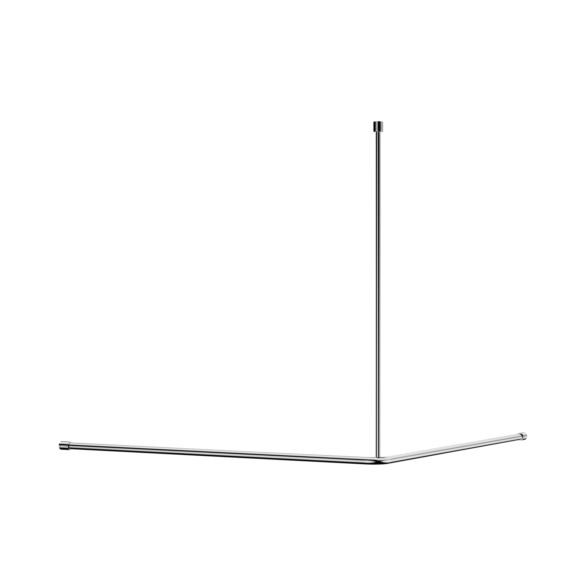 Nero Mecca Care Curtain Rail 1200x1200mm 90 Degree, Chrome