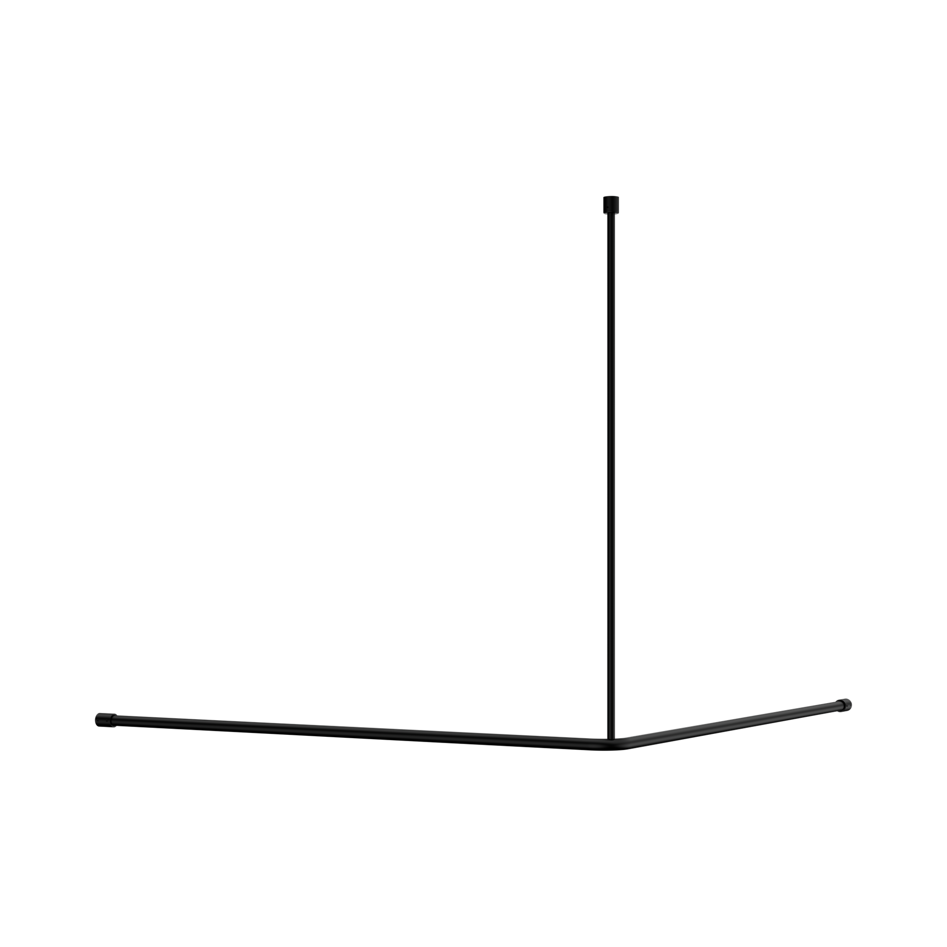 Nero Mecca Care Curtain Rail 1200x1200mm 90 Degree, Matte Black