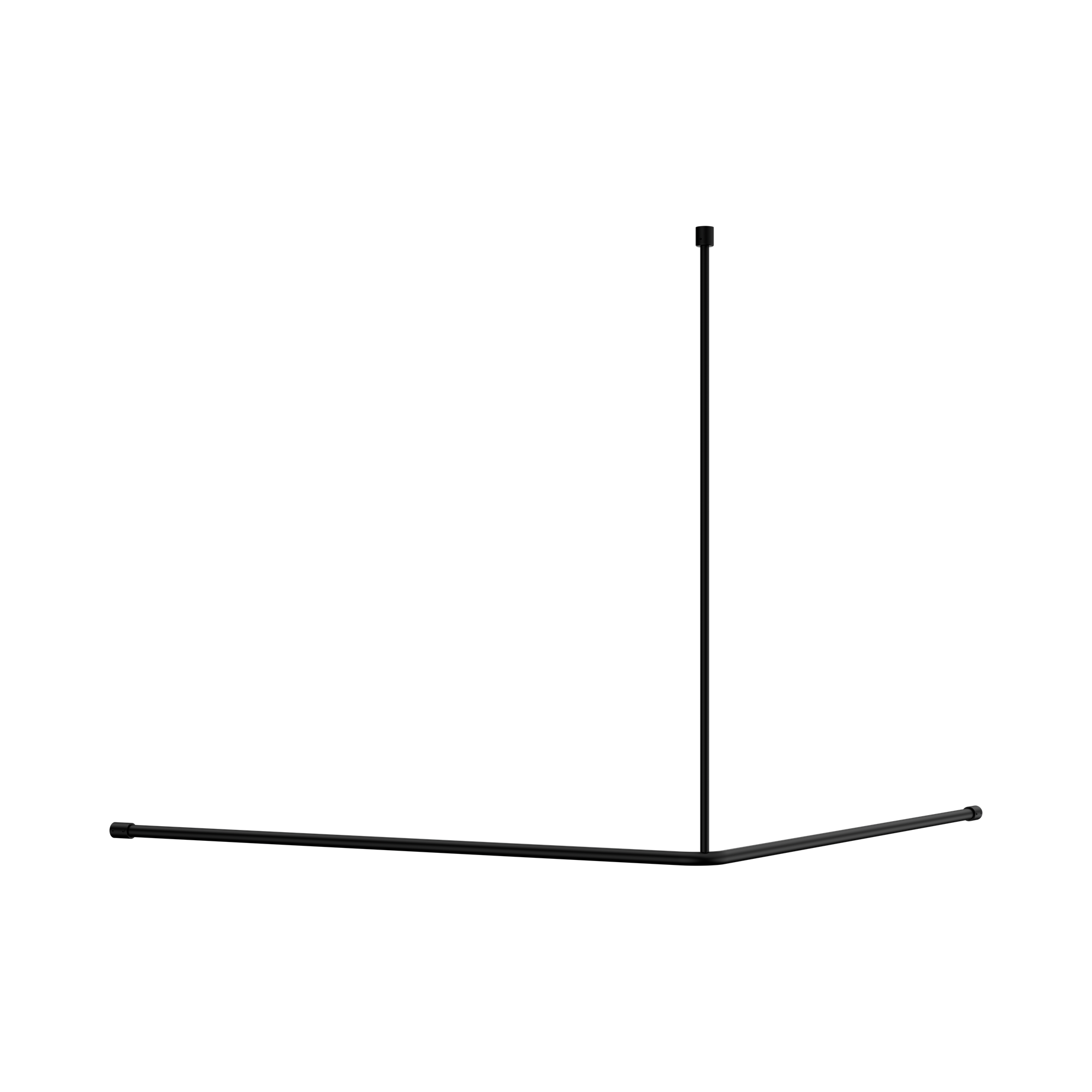 Nero Mecca Care Curtain Rail 1200x1200mm 90 Degree, Matte Black