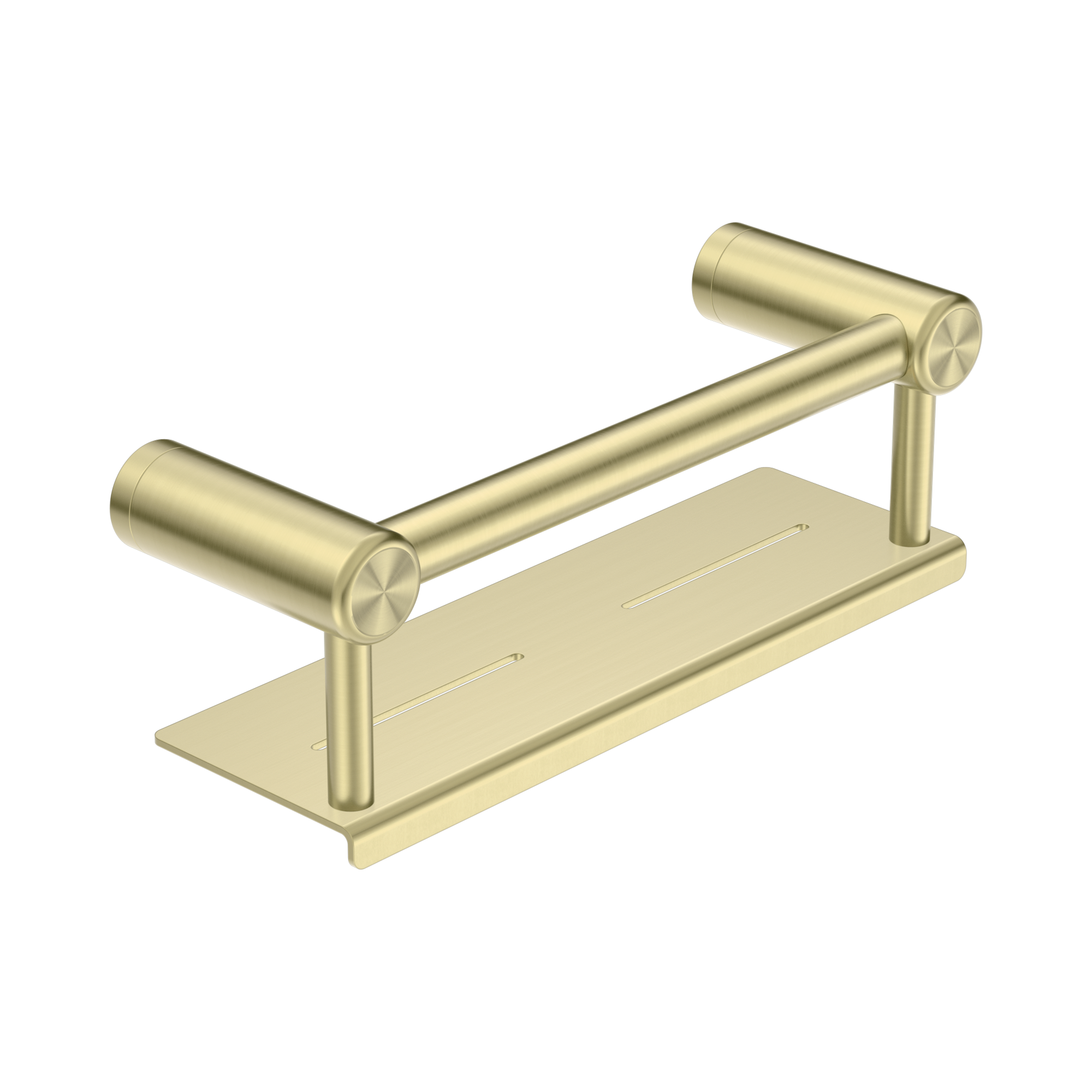 Nero Mecca Care 25mm Grab Rail With Shelf 300mm, Brushed Gold