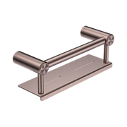 Nero Mecca Care 25mm Grab Rail With Shelf 300mm, Brushed Bronze