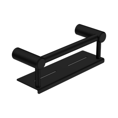 Nero Mecca Care 25mm Grab Rail With Shelf 300mm, Matte Black