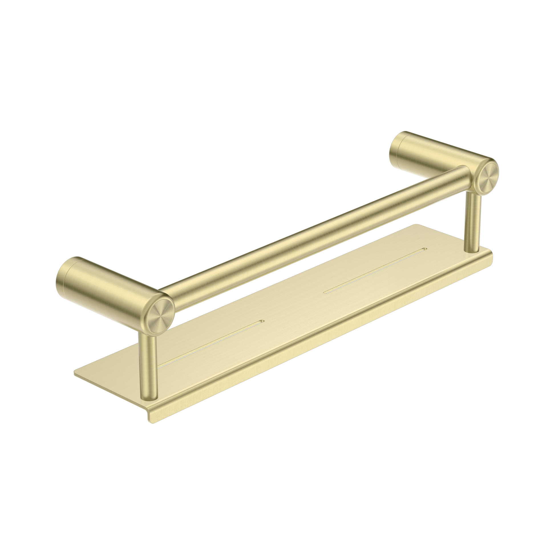 Nero Mecca Care 25mm Grab Rail With Shelf 450mm, Brushed Gold