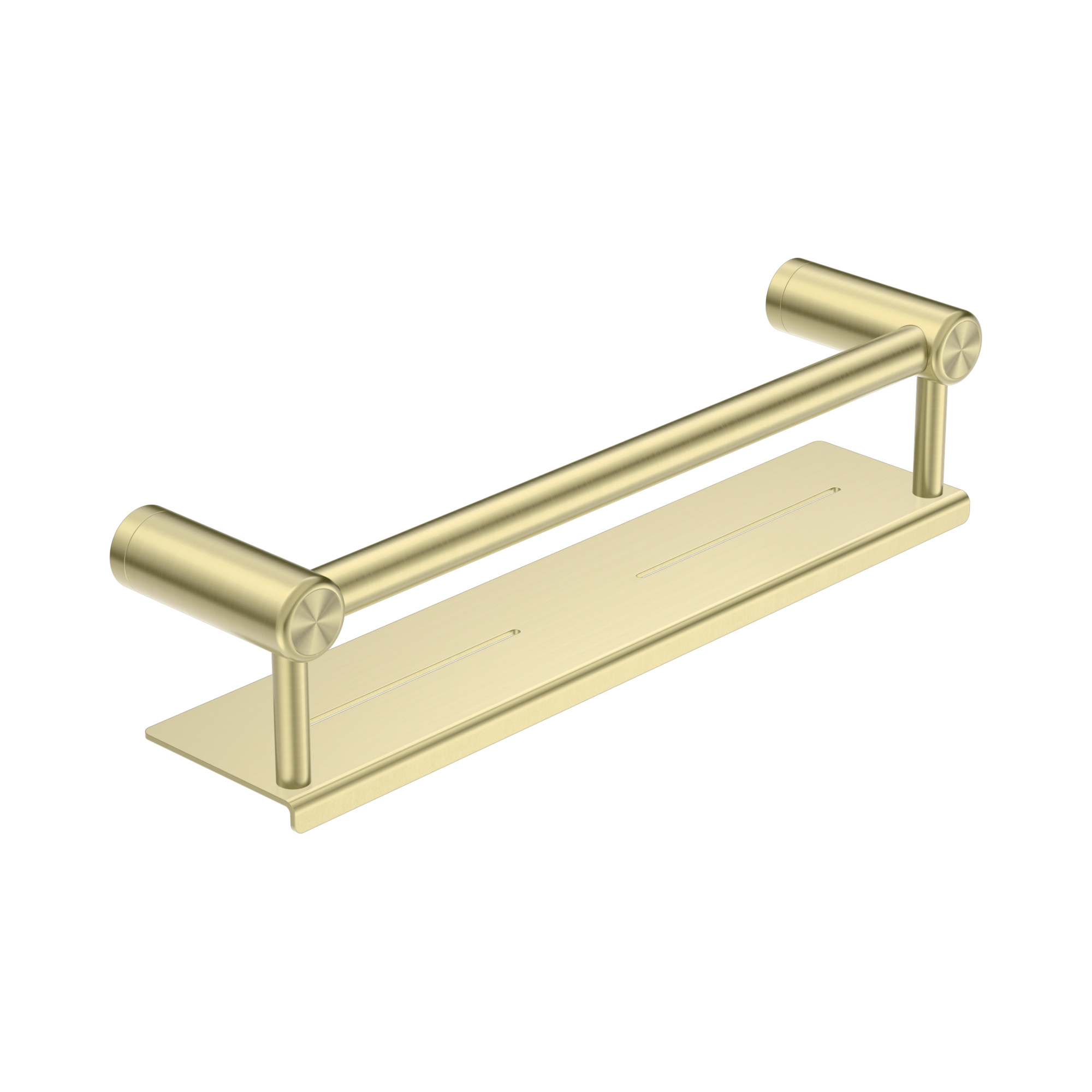 Nero Mecca Care 25mm Grab Rail With Shelf 450mm, Brushed Gold
