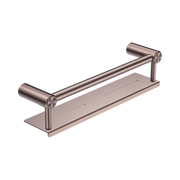 Nero Mecca Care 25mm Grab Rail With Shelf 450mm, Brushed Bronze