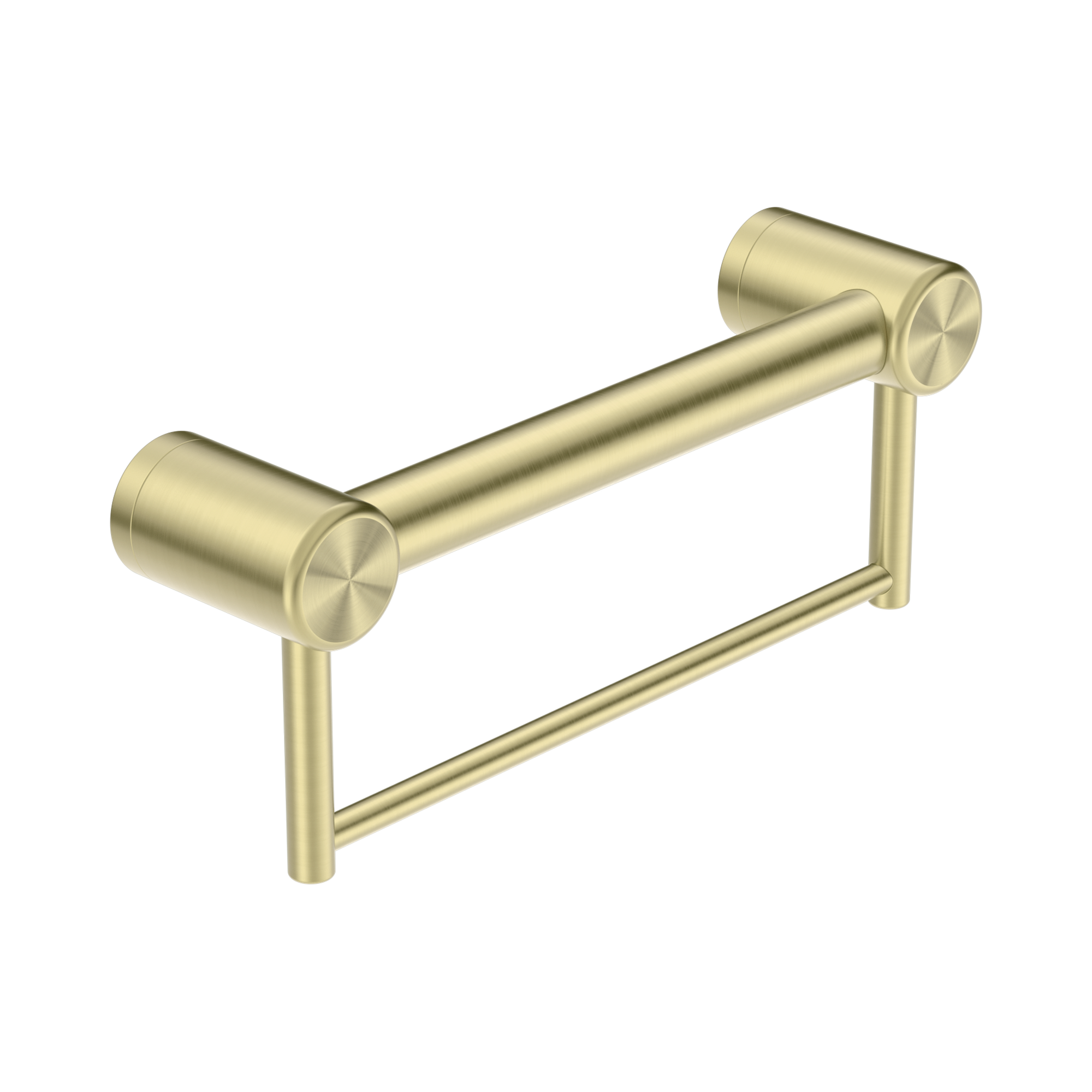 Nero Mecca Care 32mm Grab Rail With Towel Holder 300mm, Brushed Gold