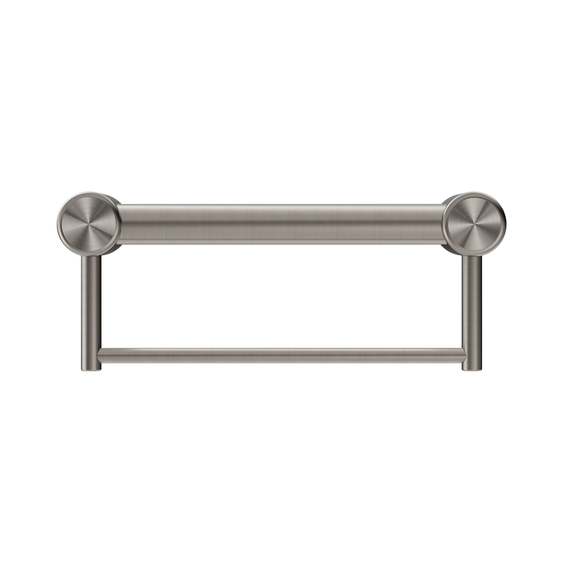 Nero Mecca Care 32mm Grab Rail With Towel Holder 300mm, Brushed Nickel