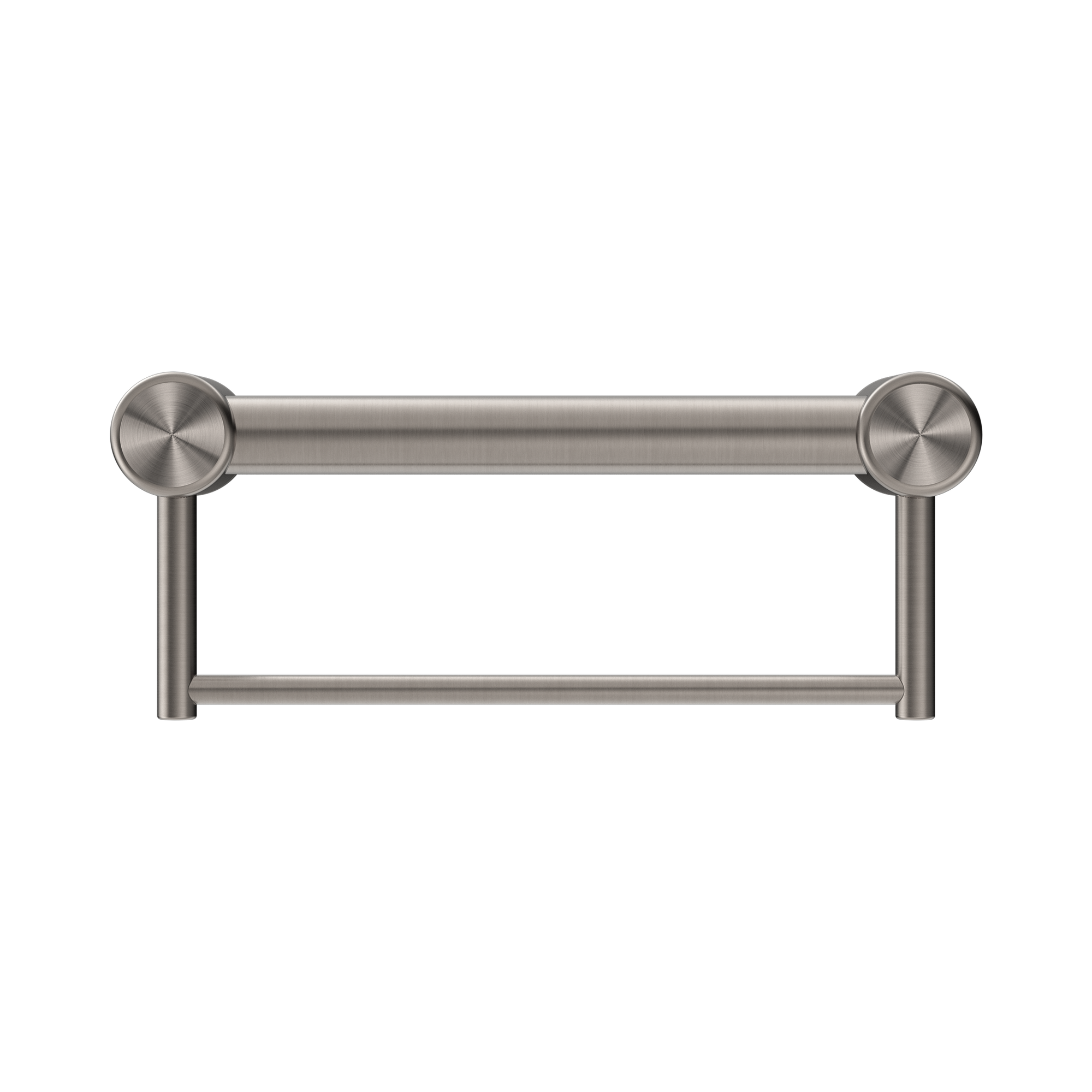 Nero Mecca Care 32mm Grab Rail With Towel Holder 300mm, Brushed Nickel